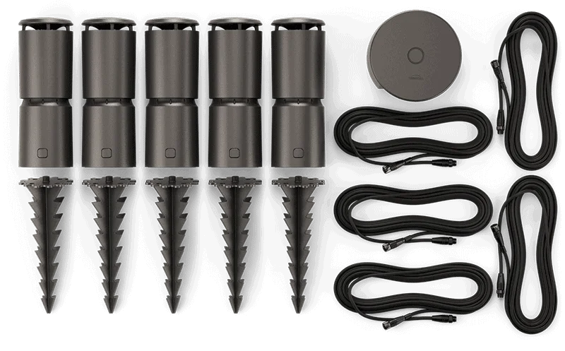 Thermacell LIV 5-unit mosquito repeller kit with stakes, hub, and cables